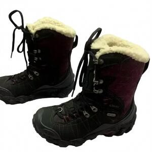 NEW OBOZ women's bridger insulated waterproof 9 inch leather snow boots in black
